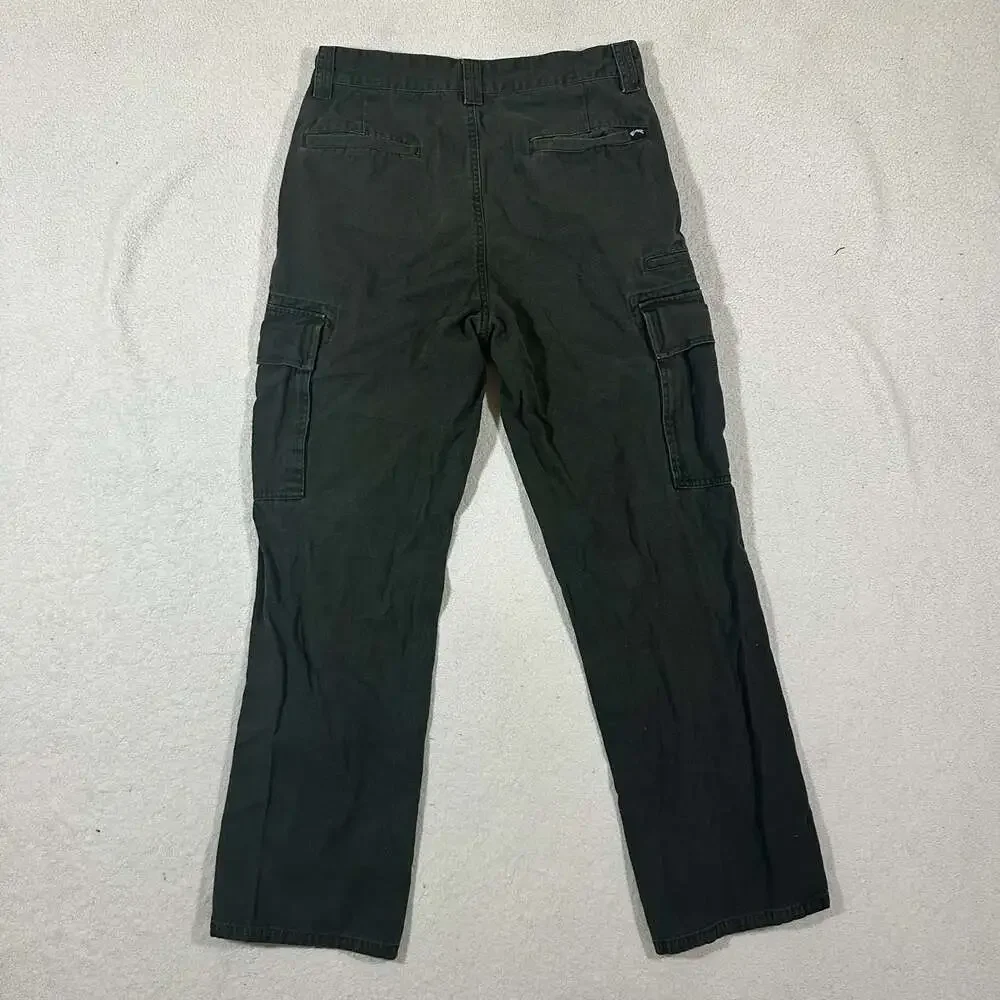 Billabong Men's Size 28 Dark Olive Green Cargo Pants Straight Leg Skate Y2K